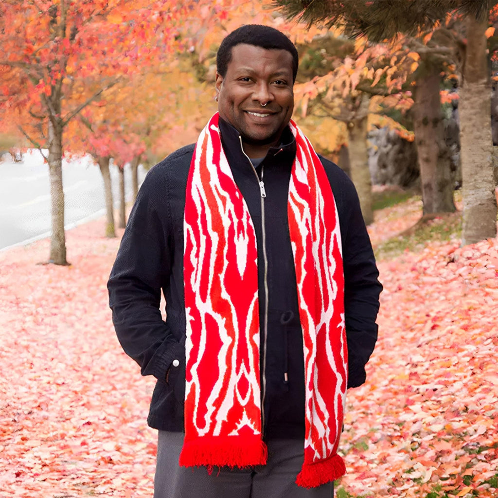 71" Soft-Knit Acrylic Bacon Scarf