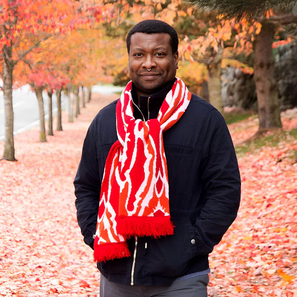 71" Soft-Knit Acrylic Bacon Scarf