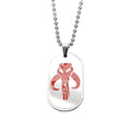 Star Wars Mandalorian Symbol Stainless Steel 24" Chain Dog Tag Necklace