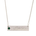Harry Potter Slytherin Script Bar Necklace with Stone