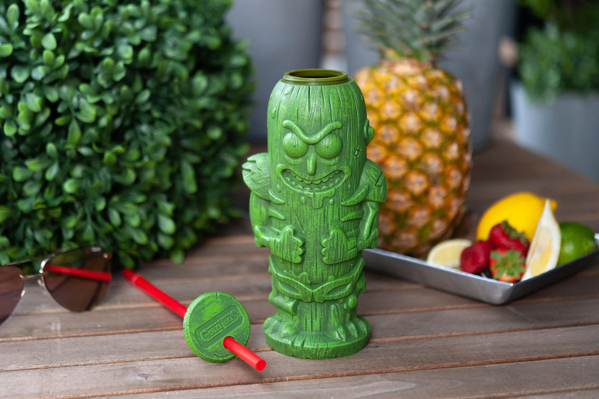 Geeki Tikis Rick and Morty Pickle Rick Plastic Tumbler | Holds 22 Ounces