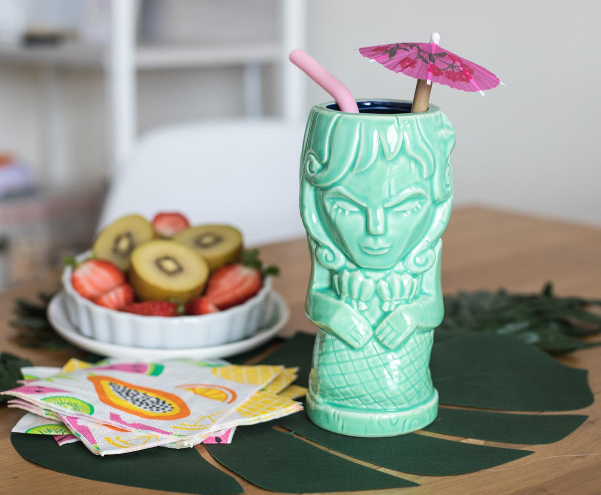 Geeki Tikis Green Mermaid Fantasy Mug | Ceramic Tiki Style Cup | Holds 15 Ounces
