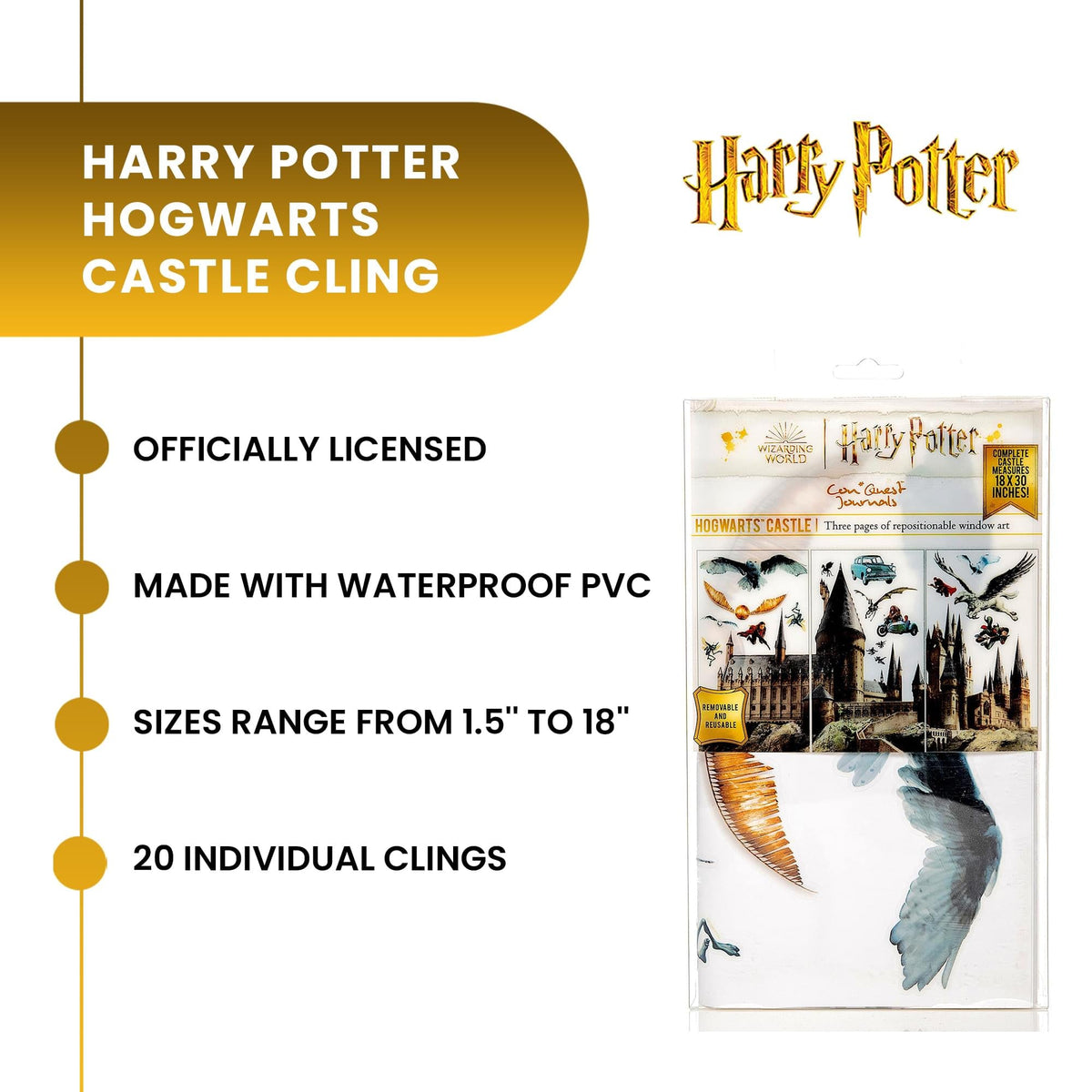 Harry Potter Hogwarts Castle Wall Cling Set Of 20