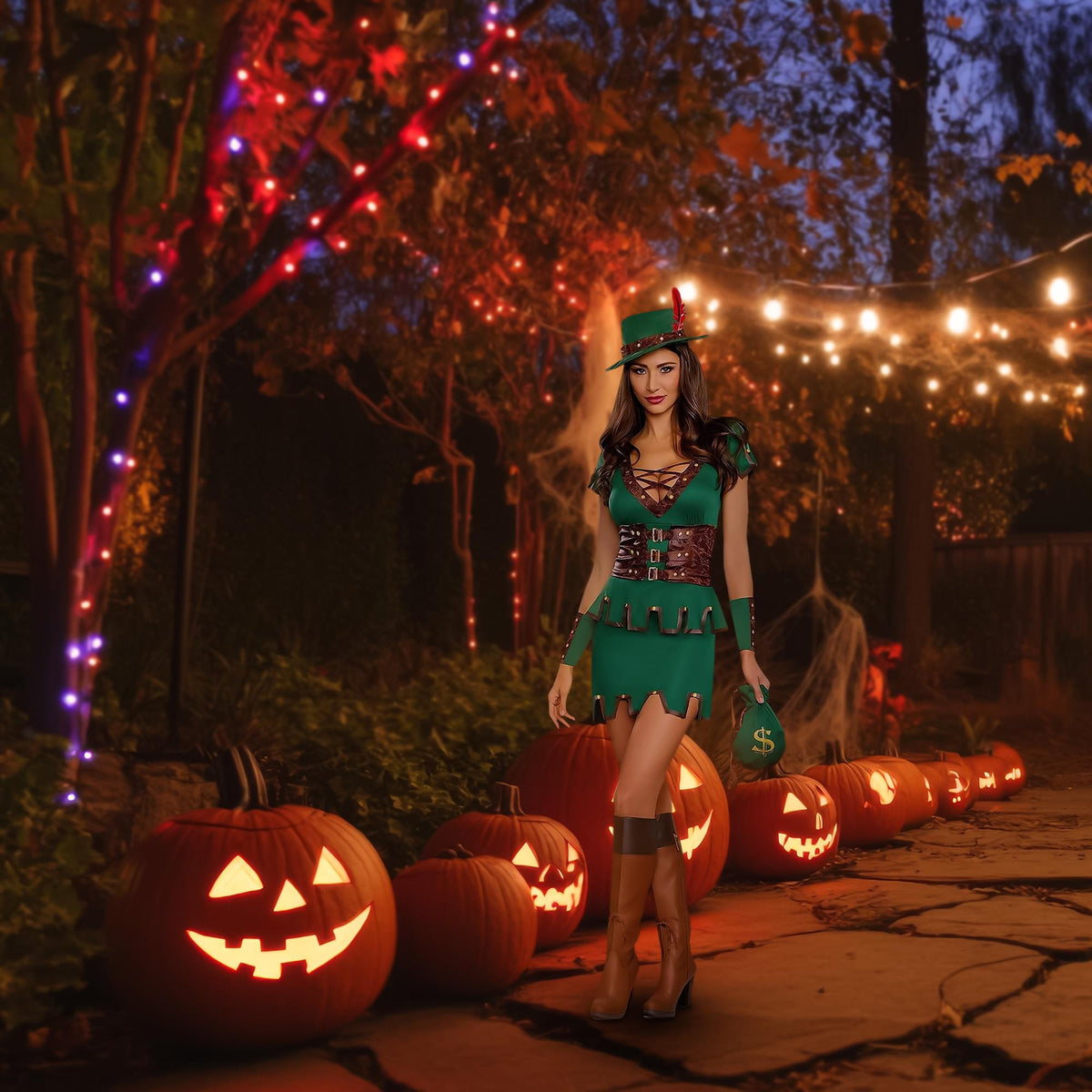 Robbin' Da Hood Women's Costume - Green