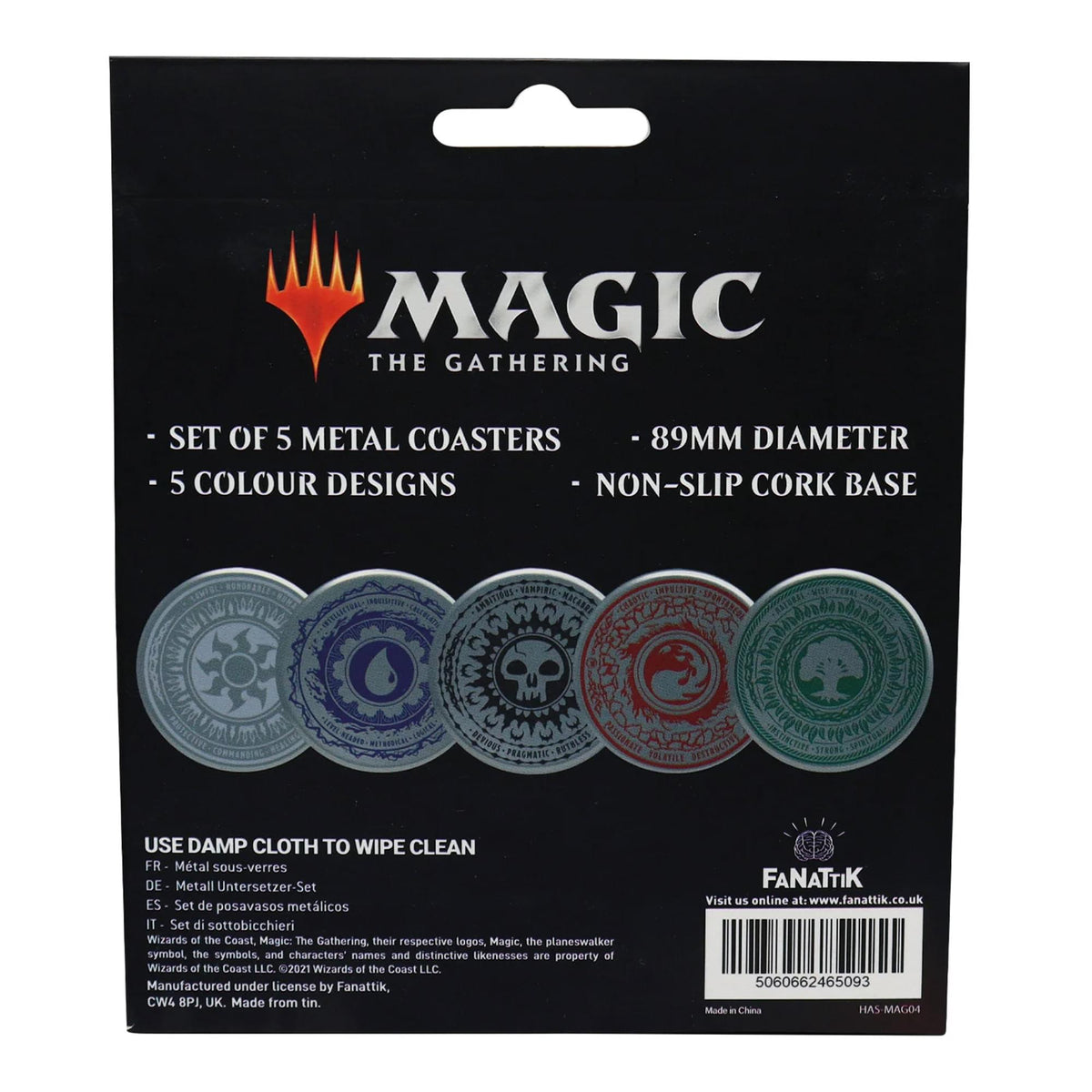 Magic The Gathering 5-Piece Mana Symbols Drink Coaster Set