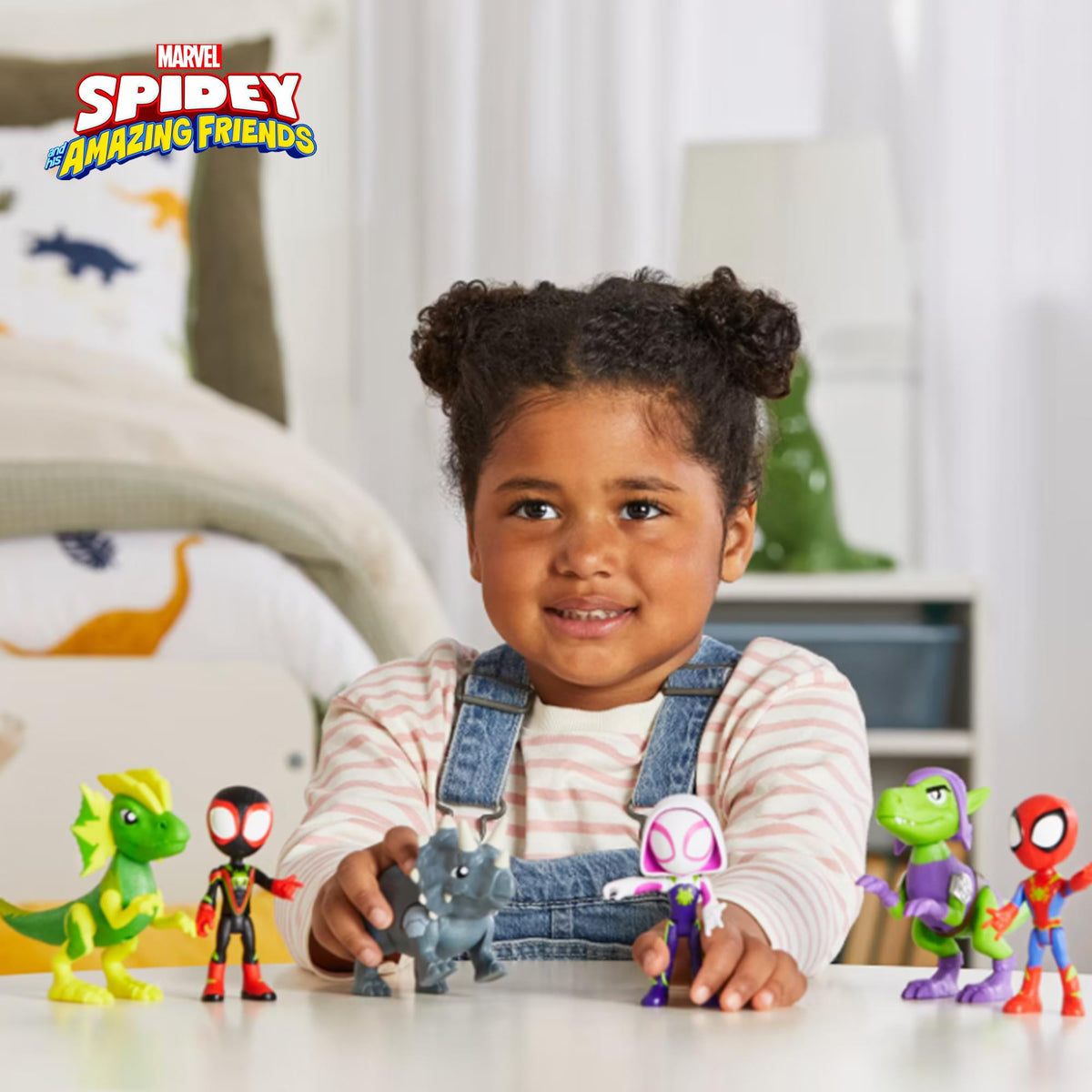 Marvel Spidey and Friends 4-Inch Dino-Webs Set | Miles Morales & Electrosaurus