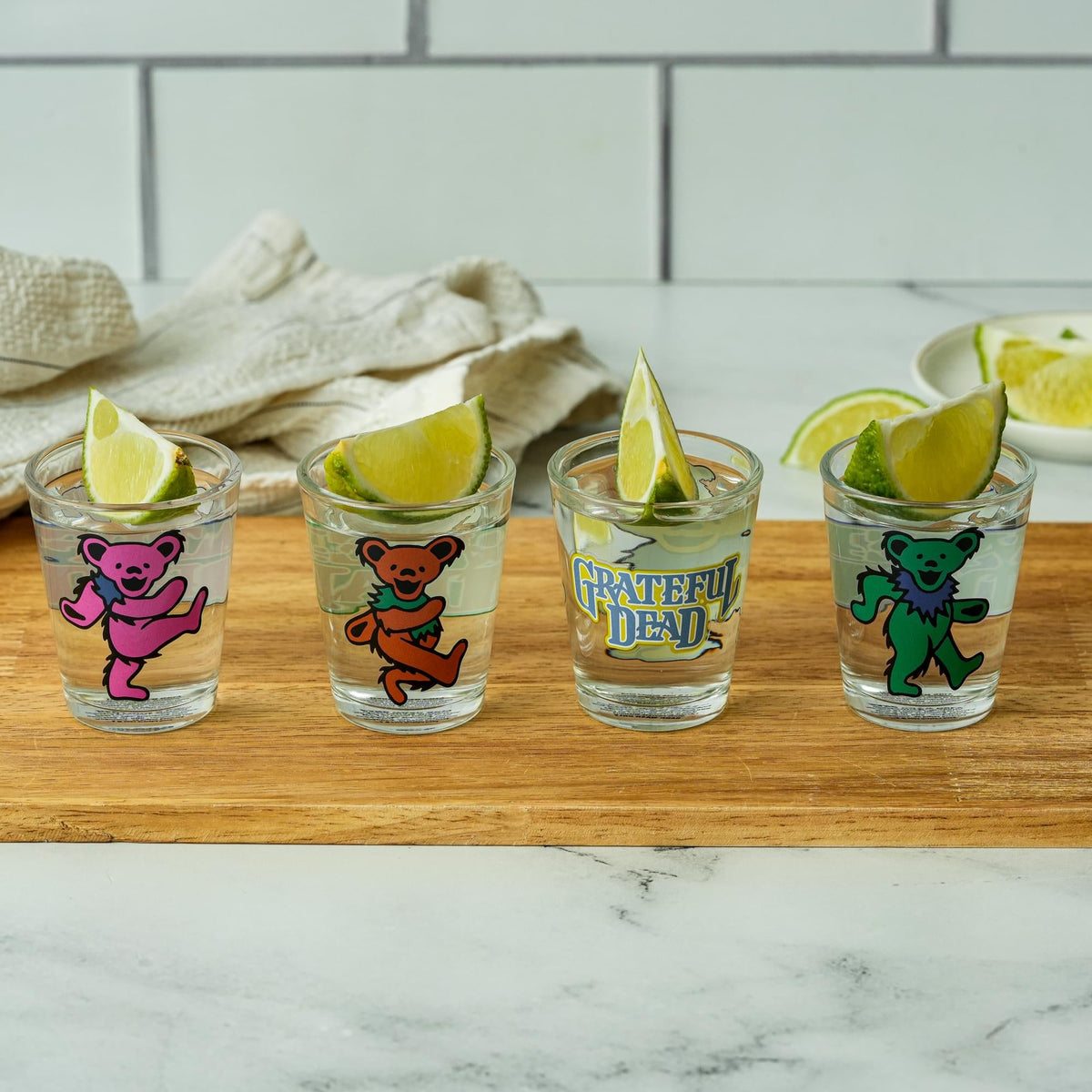 Grateful Dead Dancing Bears 4-Piece 1.5oz Shot Glass Set