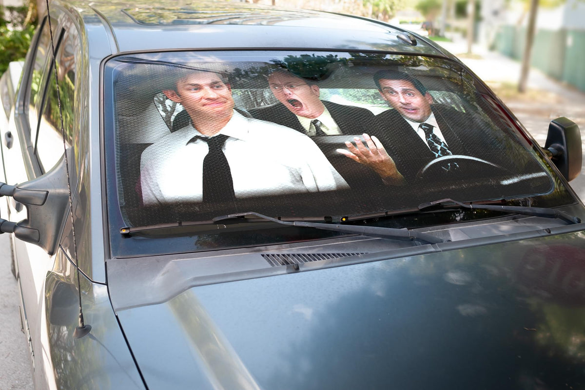 The Office Sun Visor for Car Windshield | 57 x 28-Inch Window Shade for Car