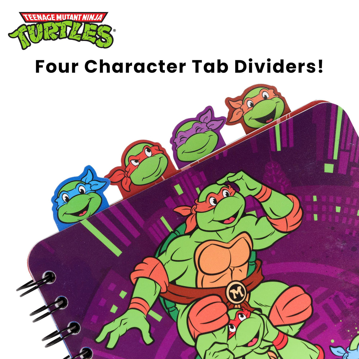 Teenage Mutant Ninja Turtles 4-Tab Spiral Notebook With 160 Dotted Sheets