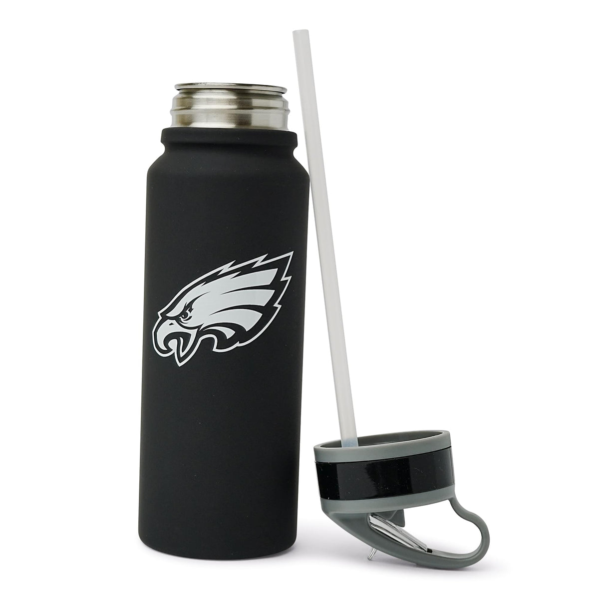 Philadelphia Eagles Black 25-Ounce Stainless Steel Flip-Top NFL Water Bottle