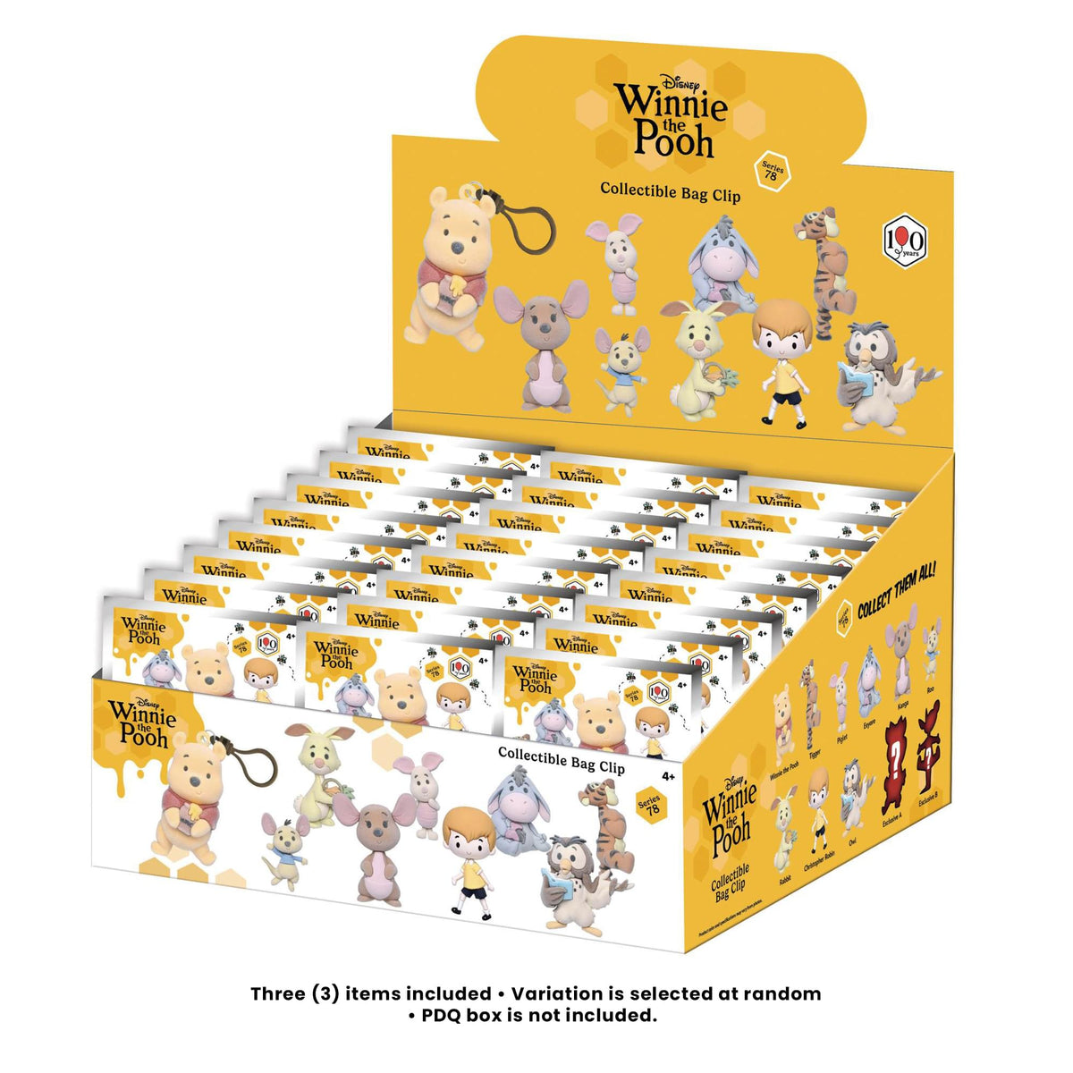 Disney Series 78 Winnie The Pooh Blind Bag 3D Foam Bag Clips | 3 Random