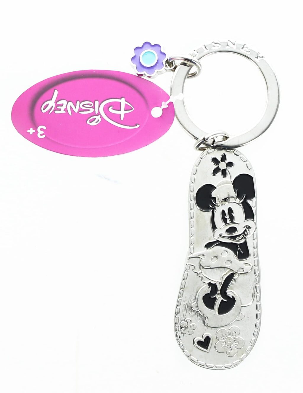 Disney Minnie Mouse Green Flip Flop Pewter Key Ring