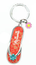 Disney Minnie Mouse Orange Flip Flop Pewter Key Ring