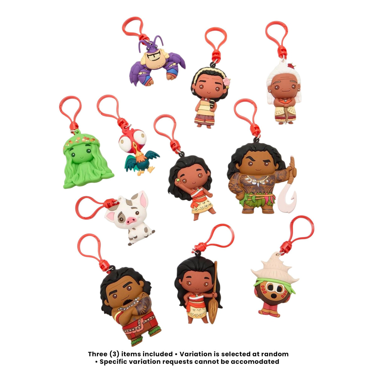 Disney Moana Series 2 Blind Bag 3D Foam Bag Clips | 3 Random