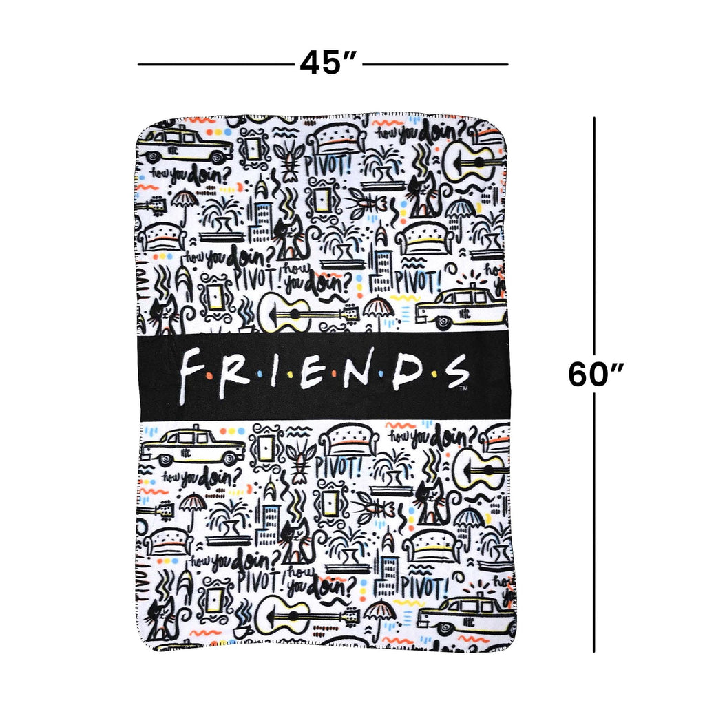 Friends Icons 45 x 60 Inch Fleece Throw Blanket
