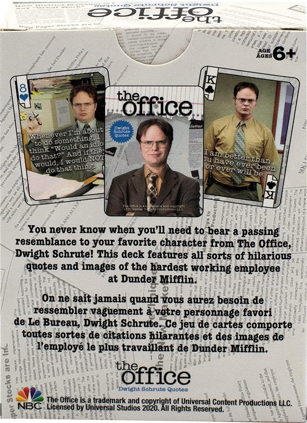 The Office Dwight Quotes Playing Cards | 52 Card Deck + 2 Jokers