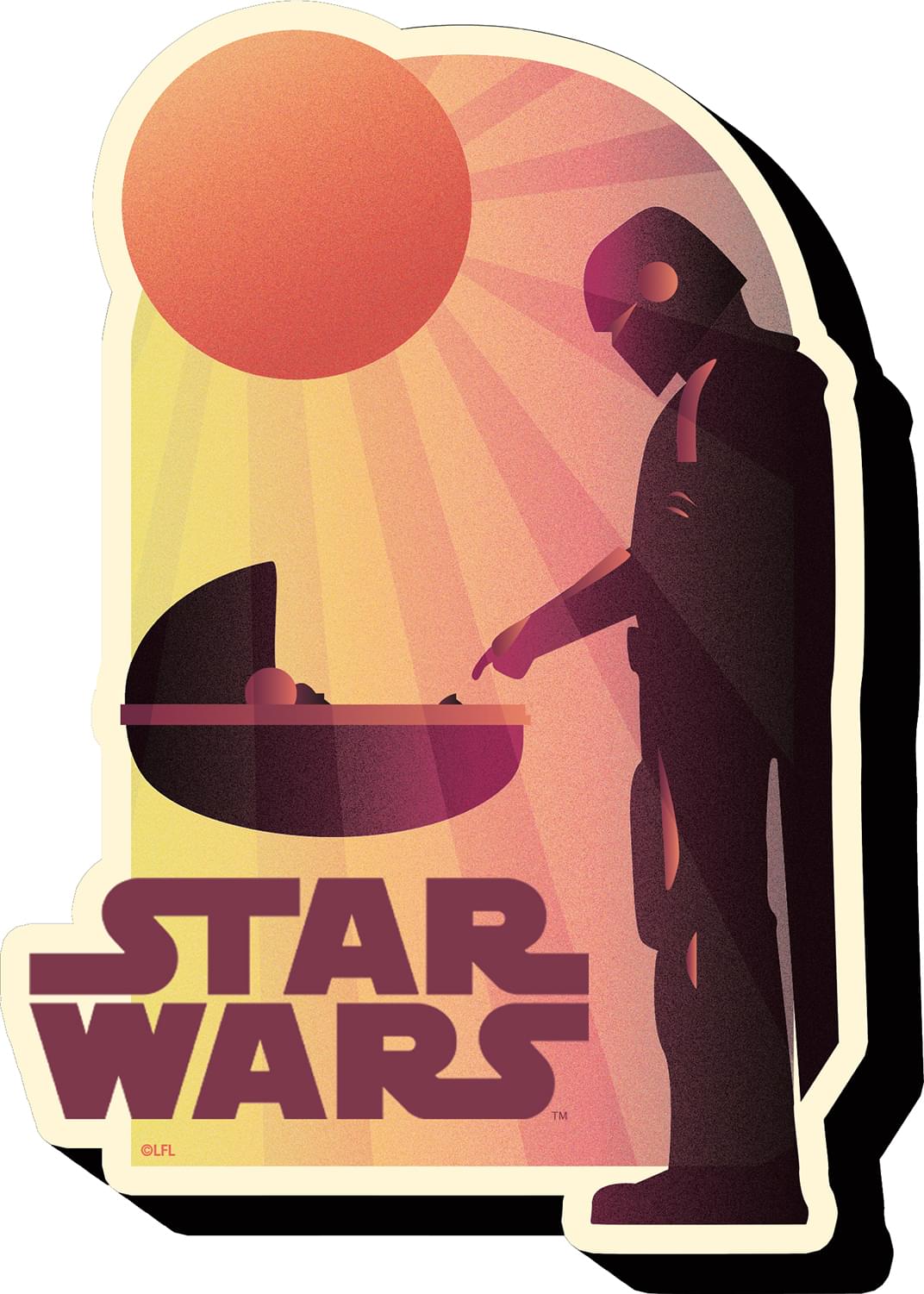 Star Wars The Mandalorian The Child Sunset Funky Chunky Magnet