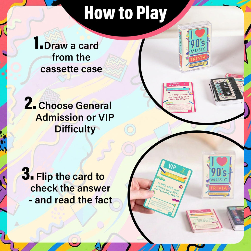 90s Music Trivia Card Game