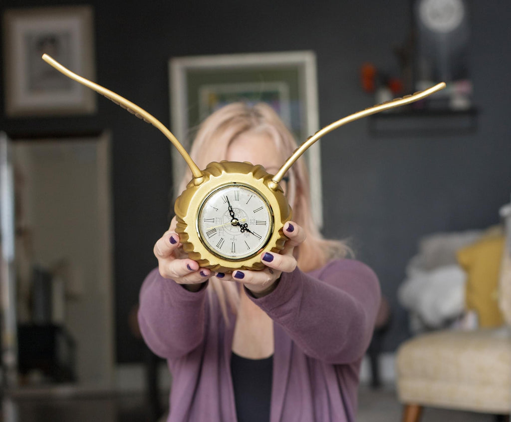 Harry Potter Golden Snitch Replica Resin Desk Clock | 9 x 18 Inches