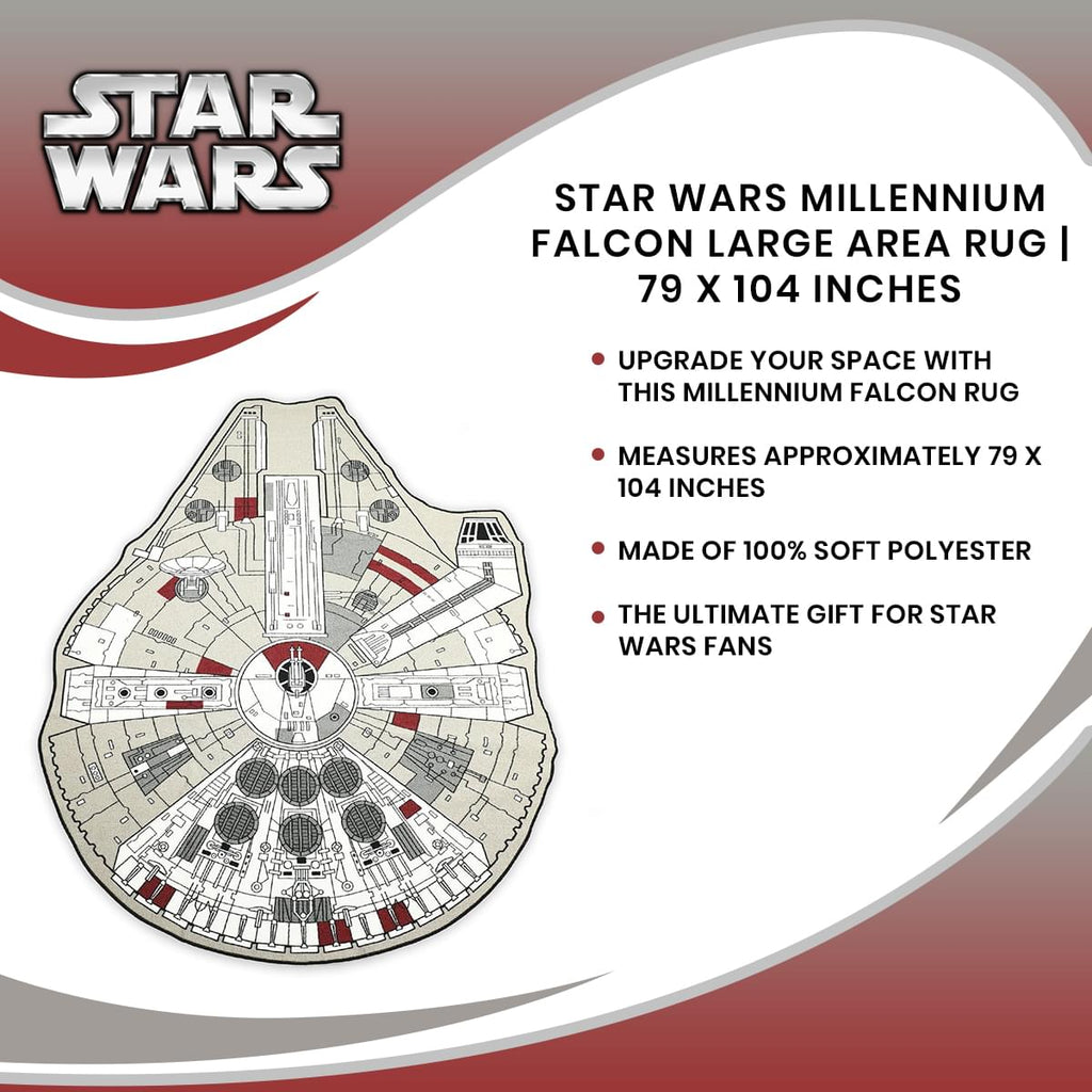 Star Wars Millennium Falcon Large Area Rug | 79 x 104 Inches