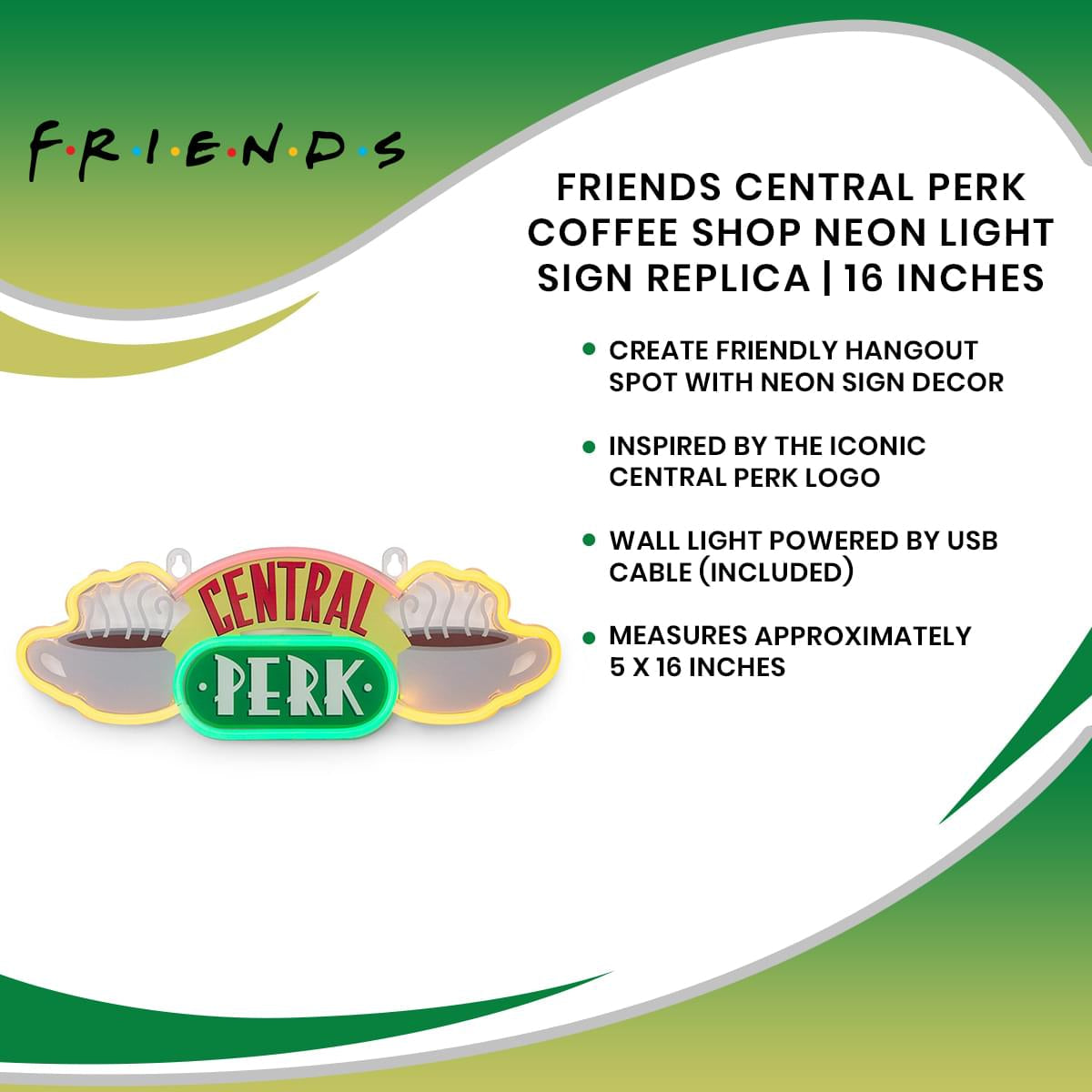 Friends Central Perk Coffee Shop Neon Light Sign Replica | 16 Inches