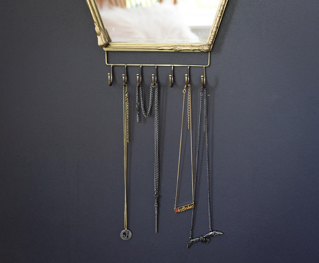 Harry Potter Wand Wall Mirror with Jewelry Hooks Storage Rack
