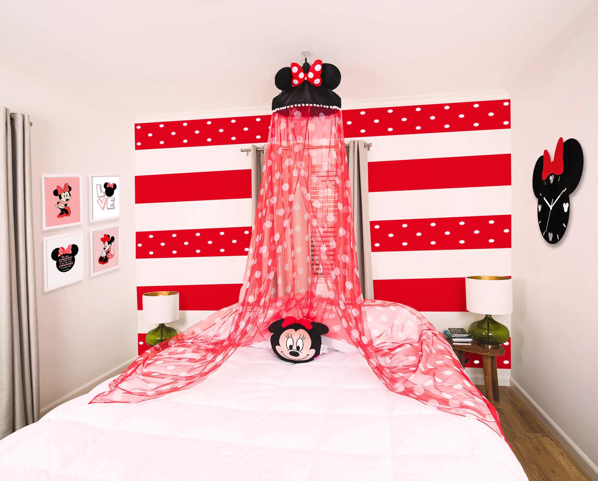 Disney Minnie Mouse Ceiling Bed Canopy | Hanging Curtain Netting