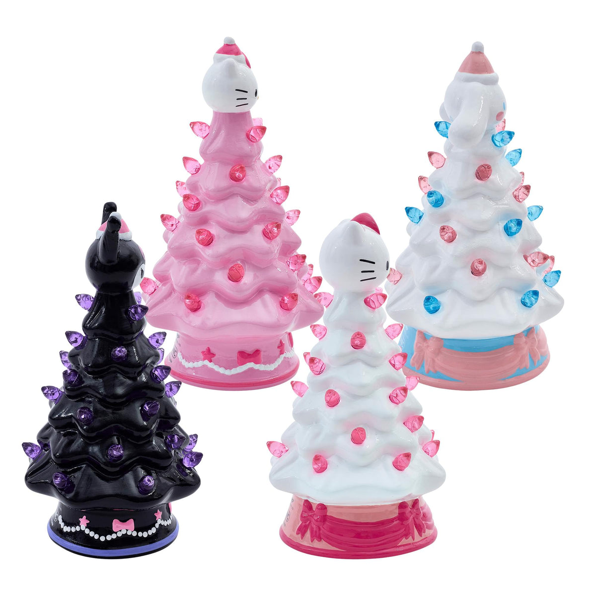 Sanrio Characters Light-Up Ceramic Christmas Tree Set Of 4