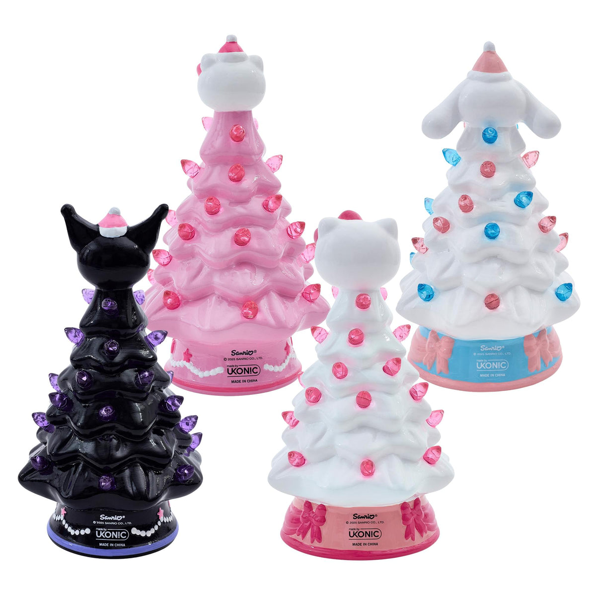 Sanrio Characters Light-Up Ceramic Christmas Tree Set Of 4