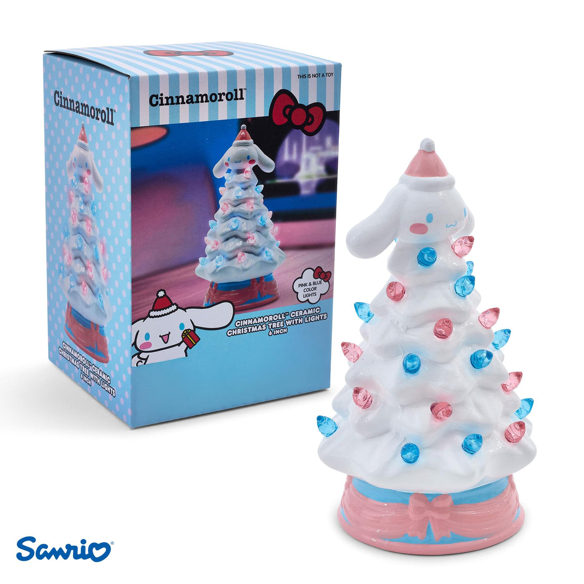 Sanrio Cinnamoroll Light-Up Ceramic Christmas Tree | 6 Inches Tall