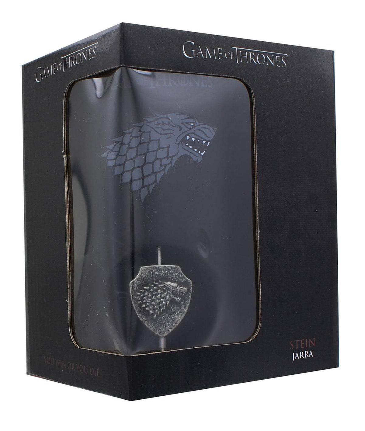 Game Of Thrones House Stark Sigil Ceramic Stein Mug With Rotating Metal Emblem