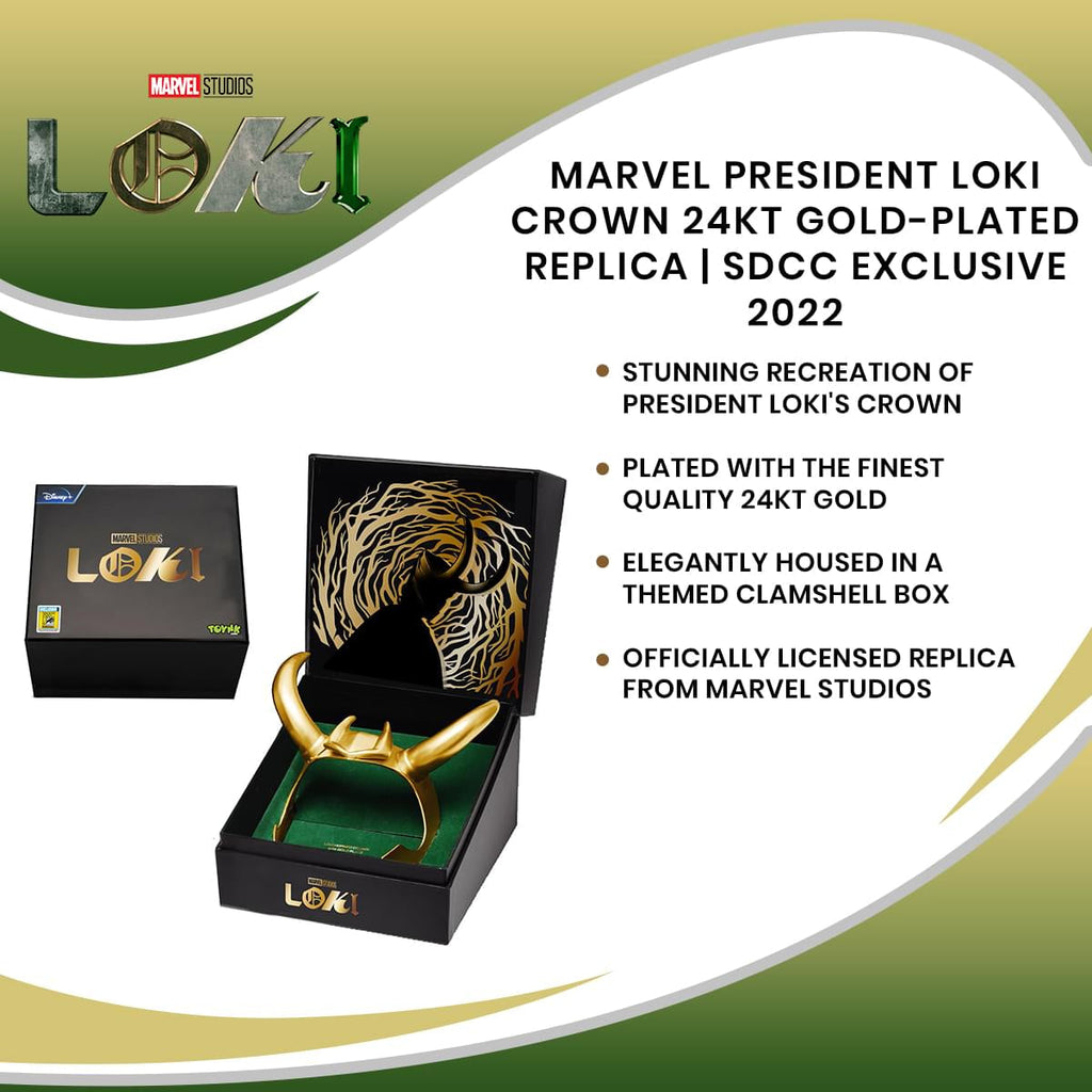 Marvel President Loki Crown 24KT Gold-Plated Replica