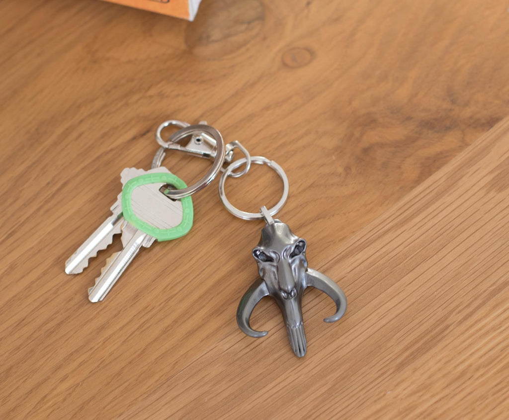 Star Wars Mandalorian Mythosaur Logo 3D Flat Back Heavy Duty Metal Car Keychain