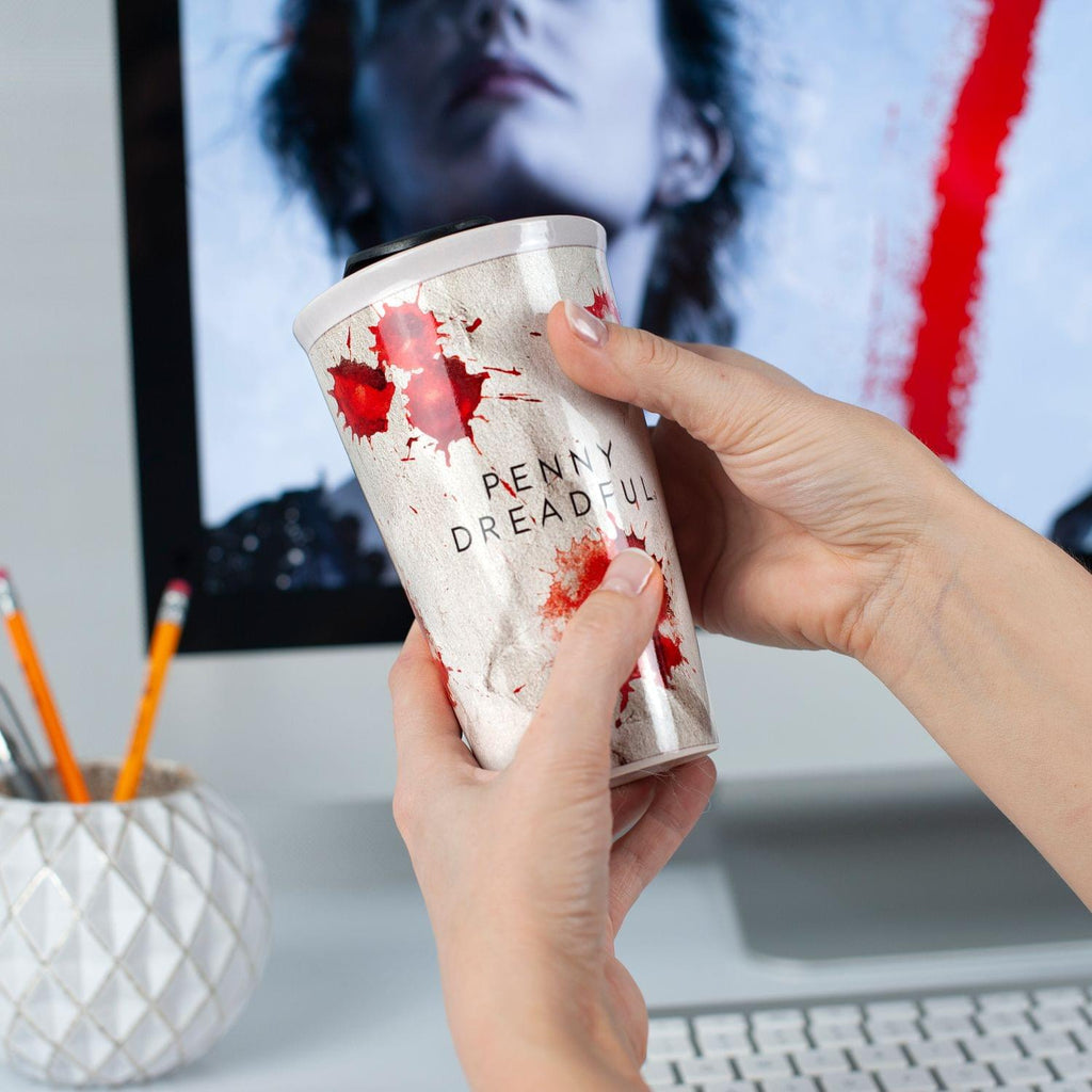 Penny Dreadful Mugs | Penny Dreadful White Ceramic Blood Strain Travel Mug