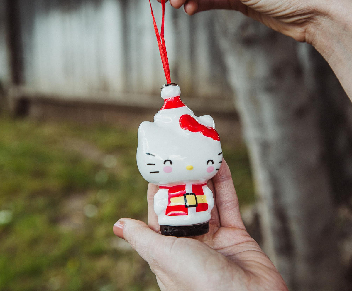 Sanrio Hello Kitty Santa 4-Inch Shatterproof Decoupage Ornament