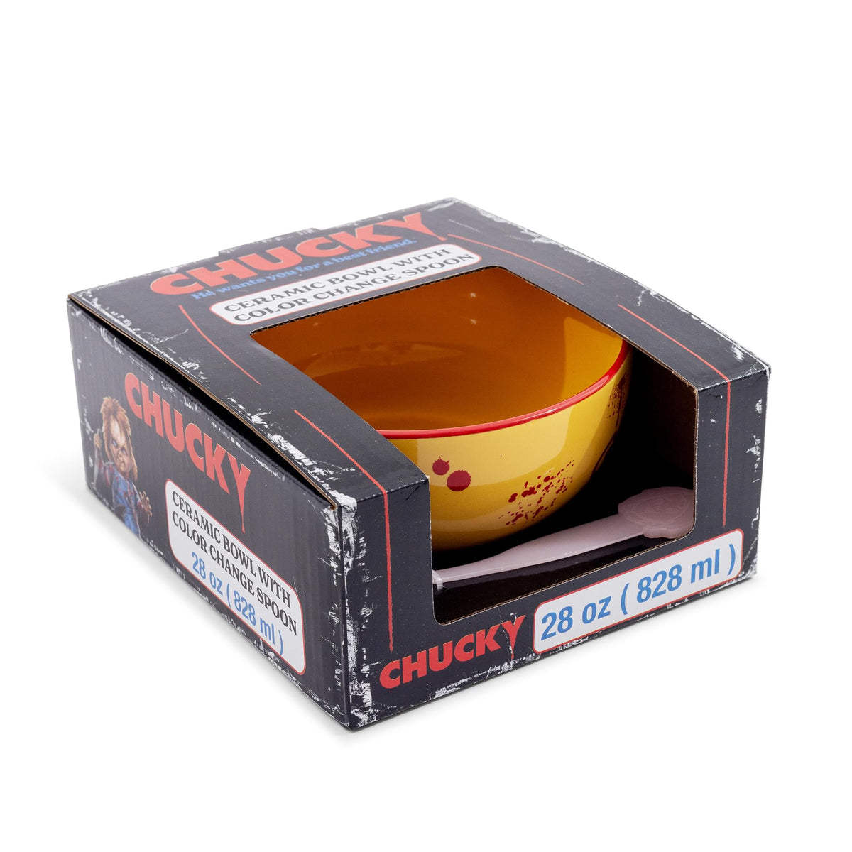 Child's Play Good Guys Ceramic Bowl With Color-Changing Spoon | Holds 28 Ounces