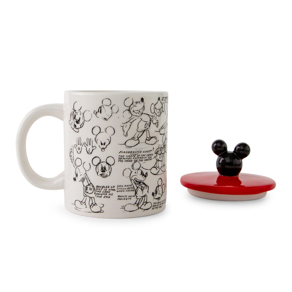 Disney Mickey Mouse Sketchbook Ceramic Mug With Lid | Holds 18 Ounces