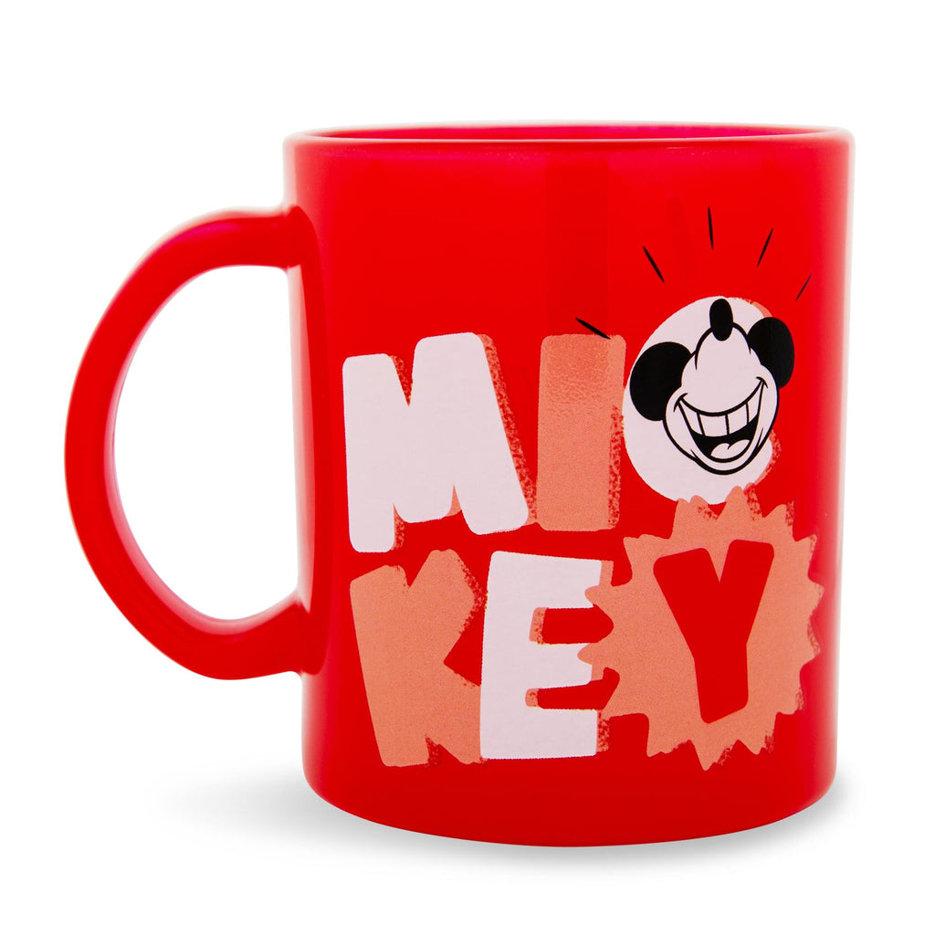 Disney Mickey Mouse Thumbs-Up Glass Coffee Mug | Holds 18 Ounces