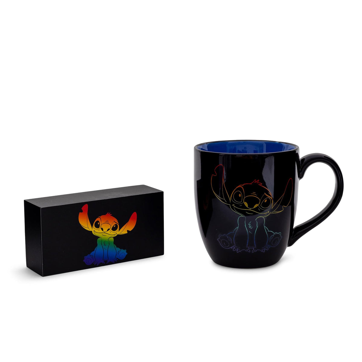 Disney Lilo & Stitch "Ohana Means Family" Rainbow Ceramic Mug and Box Sign Set