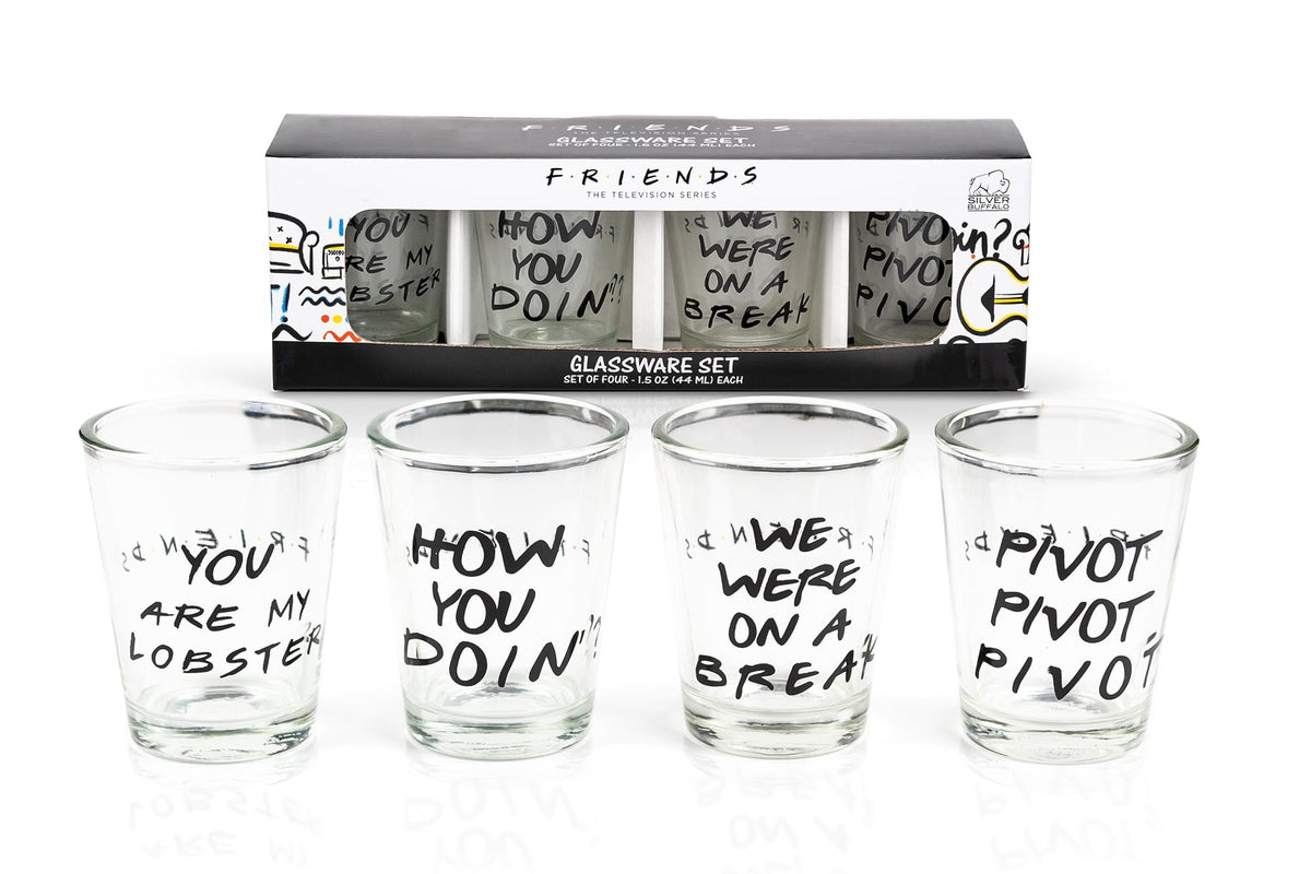 Friends Quotes 1.5oz Mini Glasses | Set of 4