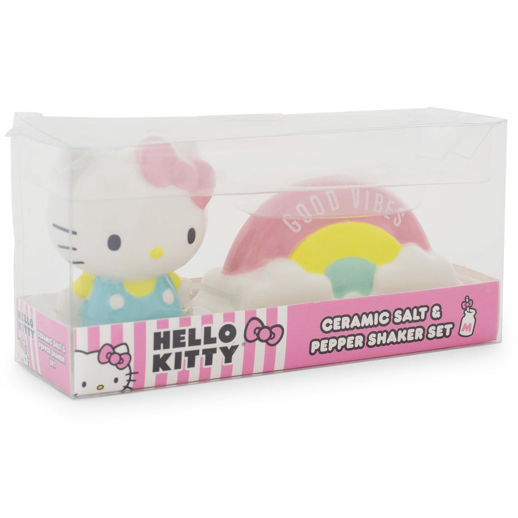 Sanrio Hello Kitty and Rainbow Ceramic Salt and Pepper Shaker Set