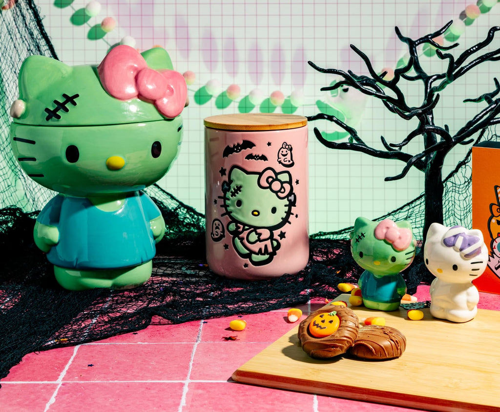 Sanrio Hello Kitty Frankenkitty 6.5-Inch Ceramic Snack Jar With Bamboo Lid