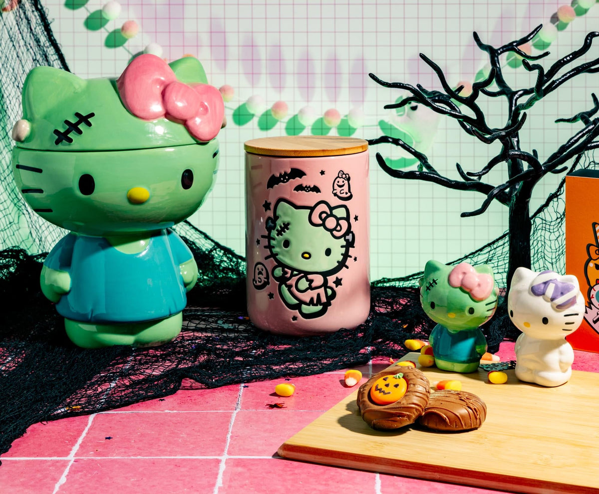 Sanrio Hello Kitty Frankenkitty 6.5-Inch Ceramic Snack Jar With Bamboo Lid