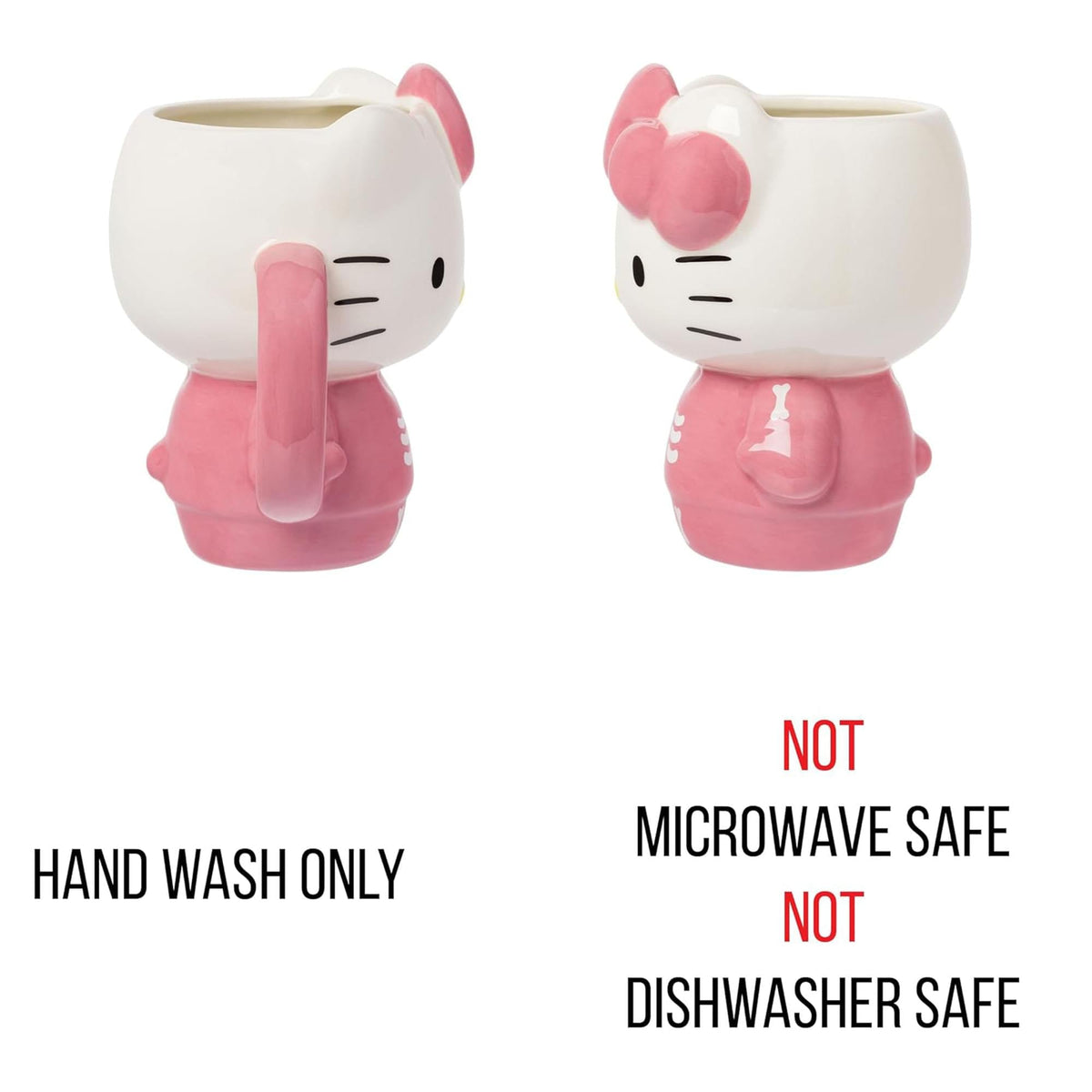 Sanrio Hello Kitty Pink Skeleton Costume 20 Ounce 3D Sculpted Ceramic Mug