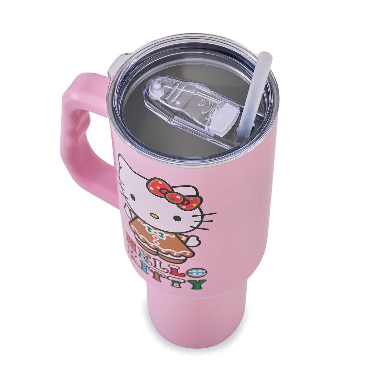 Sanrio Hello Kitty Gingerbread 40-Ounce Stainless Steel Tumbler With Handle and Straw
