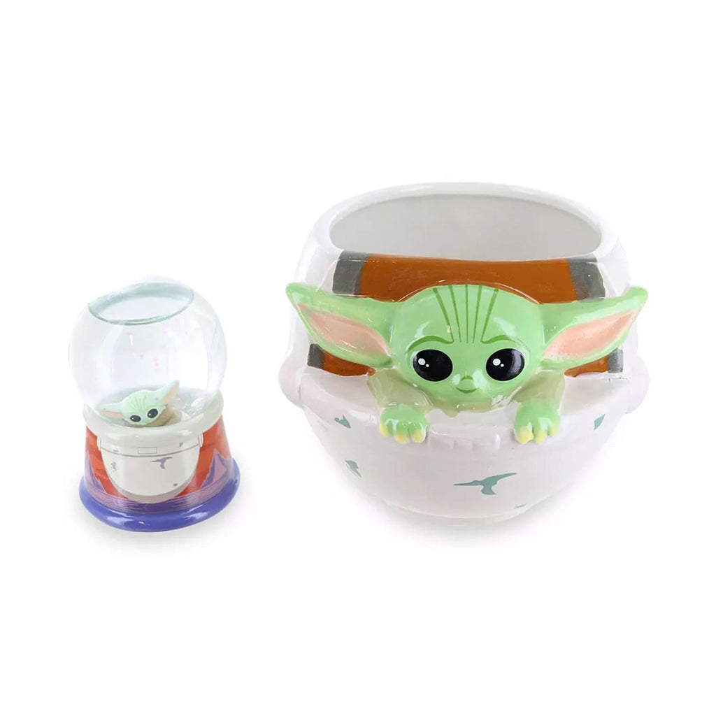 Star Wars: The Mandalorian Grogu 20-Ounce Sculpted Mug and 2-Inch Snow Globe Set