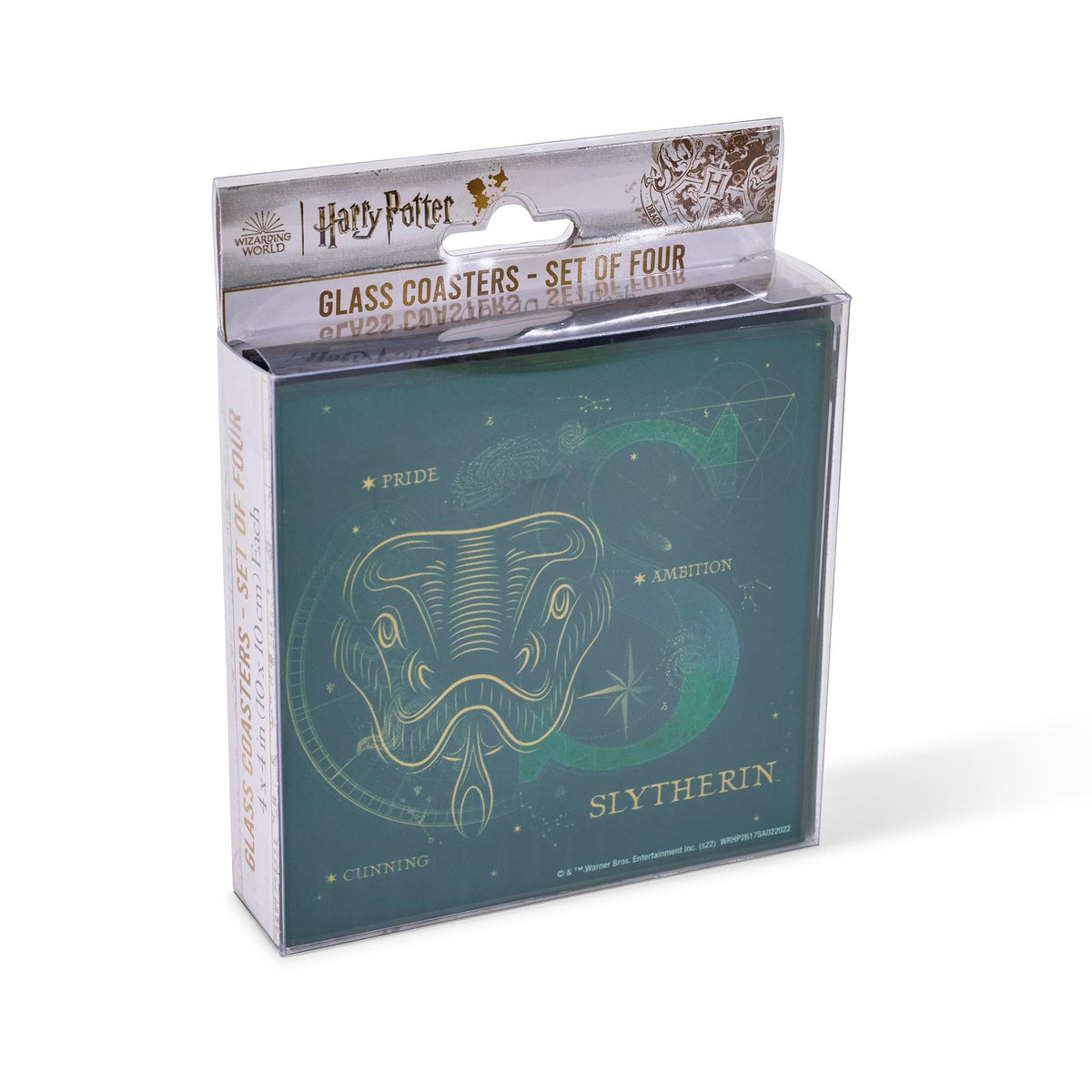 Harry Potter House Constellations 4-Piece Glass Coaster Set | 4 x 4 Inches