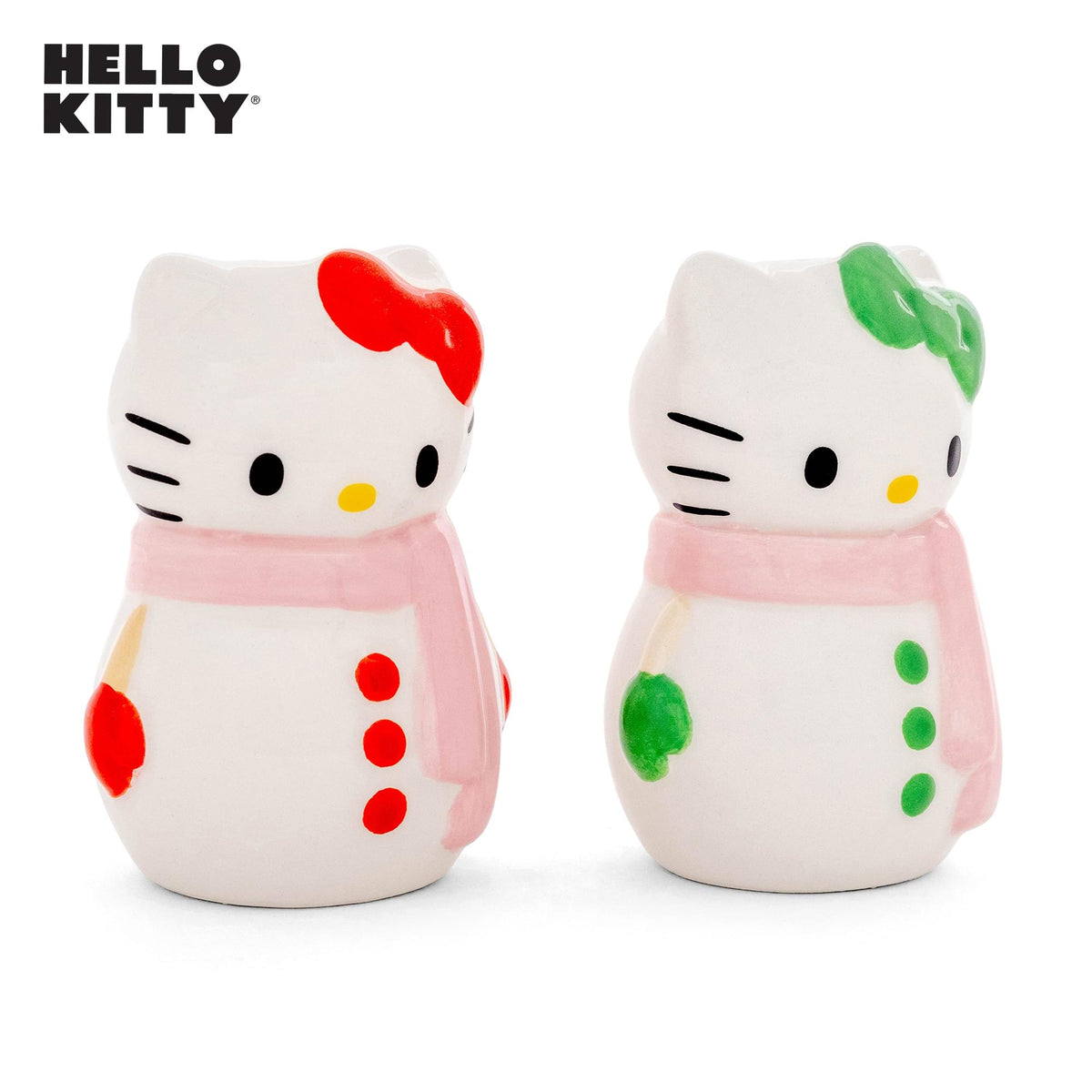 Sanrio Hello Kitty Snowman Ceramic Salt and Pepper Shaker Set
