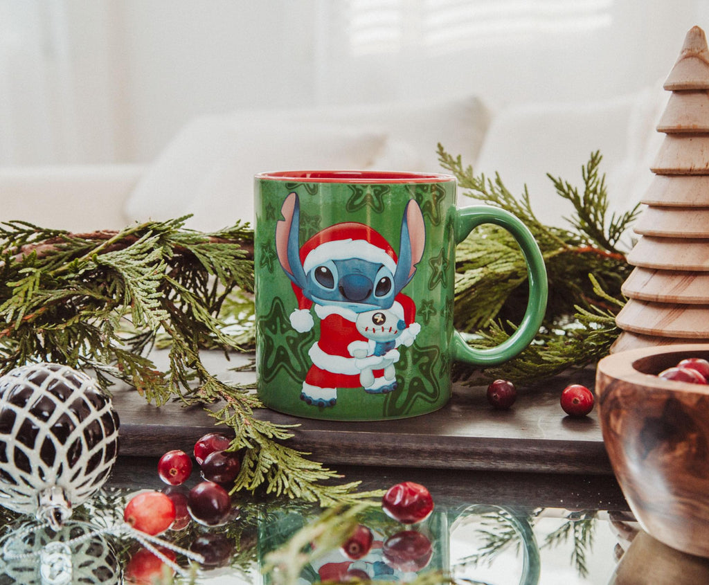 Disney Lilo & Stitch Santa Suit Ceramic Mug | Holds 20 Ounces