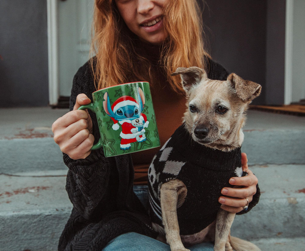 Disney Lilo & Stitch Santa Suit Ceramic Mug | Holds 20 Ounces